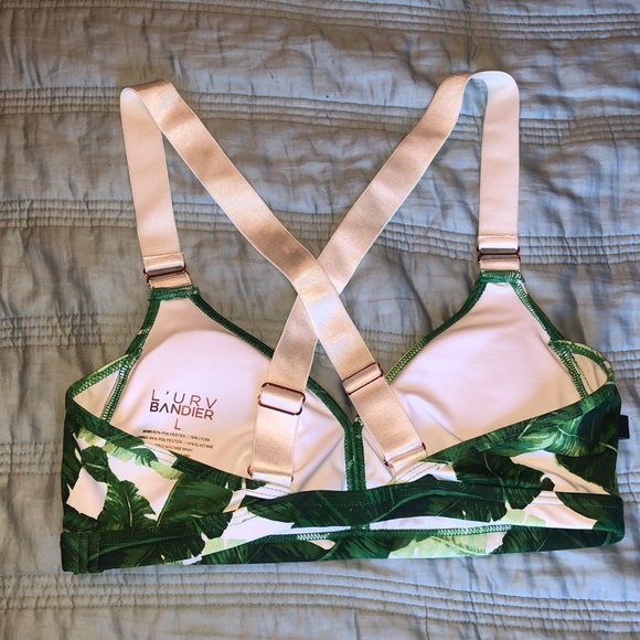 L’urv BANDIER Palm Print Sports Bra Size L NWOT - Picture 5 of 6